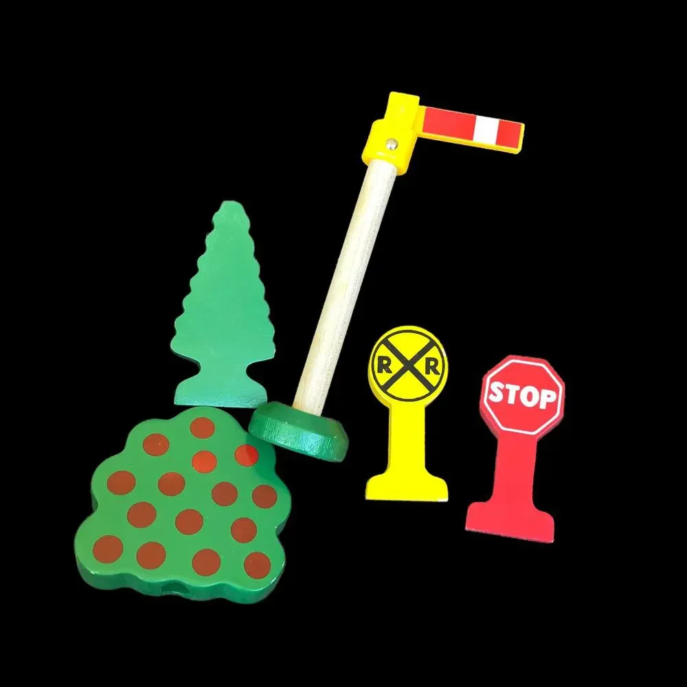 Vintage Thomas Train Wooden Tree Sign Replacement 2001 Gullane Train Playset Toy
